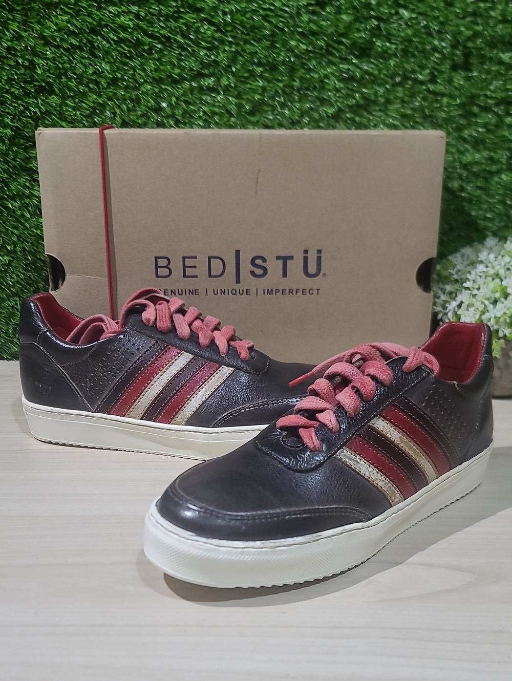 Bed Stu Carrington Leather Sneakers / Black Multi Rustic Nectar Lux US 6.5 NEW